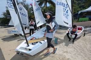 Pencarian bakat muda pelayar perempuan menjadi keutamaan untuk kelas bot Optimist memandangkan ketandusan atlet perempuan di negeri Terengganu. Kredit Foto - Sekretariat SUKMA Perak 2018