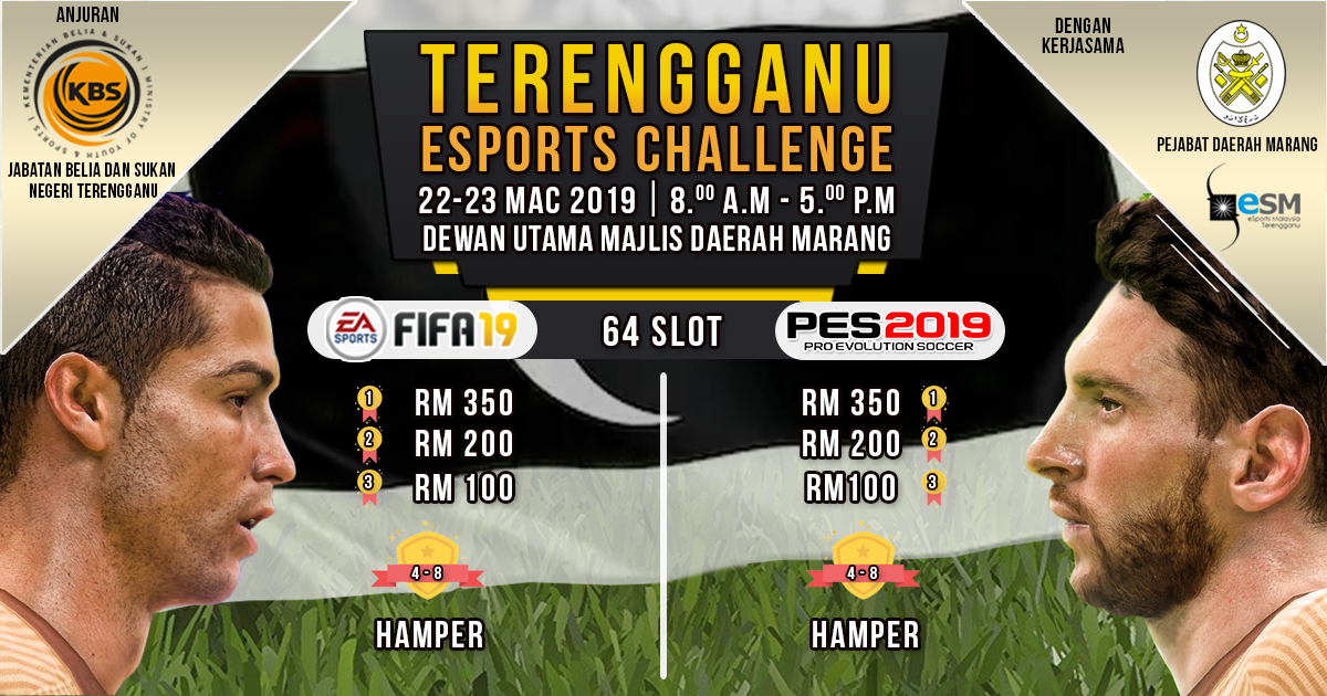 Terengganu ESports Challenge 2019 merupakan pentas pemilihan atlet sukan elektronik untuk mewakili negeri Terengganu di kejohanan Hari Sukan Negara 2019 nanti. Kredit - Persatuan Sukan Elektronik Negeri Terengganu (ESM Terengganu)