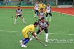 Aksi pemain Terengganu Hockey Team(THT) Luqman Nul Hakim Ahmad Shukran(jersi hitam putih no.9) untuk mempertahakan kubu pertahanan sewaktu bertemu UiTM HA-KPT di Stadium Hoki Batu Buruk pada 10 Januari 2024 bagi kempen Liga Hoki Malaysia(MHL 2025).