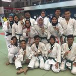 Sebahagian barisan judoka pasukan Persatuan Judo Negeri Terengganu bawah 21 tahun di Kejohanan Judo Remaja Kebangsaan 2018 Ke-23. Kredit Foto - Persatuan Judo Negeri Terengganu