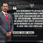 PenyuSukan – Terengganu Football Club Sdn Bhd TFC Ketua Pegawai Eksekutif CEO 2023 – Mohd Sabri Abas