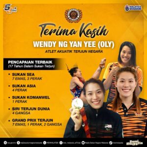 Bekas Atlet Olimpik Wendy Ng Yan Yee Umum Bersara